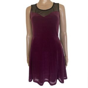 H&M Divided Size S Black Wine Purple Summer Cocktail Party Work Mesh Mini Dress